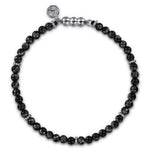 925 Sterling Silver and 4mm Black Onyx Beaded Bracelet - TBM4746SVJOX-Gabriel & Co.-Renee Taylor Gallery