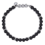 925 Sterling Silver and 6mm Black Onyx Beaded Bracelet - TBM4533SVJOX-Gabriel & Co.-Renee Taylor Gallery