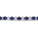 925 Sterling Silver and 6mm Lapis Beaded Bracelet - TBM4531SVJLP-Gabriel & Co.-Renee Taylor Gallery