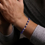 925 Sterling Silver and 6mm Lapis Beaded Bracelet - TBM4531SVJLP-Gabriel & Co.-Renee Taylor Gallery