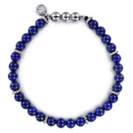 925 Sterling Silver and 6mm Lapis Beaded Bracelet - TBM4533SVJLP-Gabriel & Co.-Renee Taylor Gallery