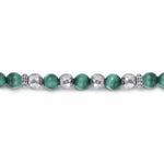 925 Sterling Silver and 6mm Malachite Beaded Bracelet - TBM4531SVJMA-Gabriel & Co.-Renee Taylor Gallery