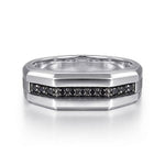 925 Sterling Silver and Black Spinel Men's Band - MR52083SVJBS-Gabriel & Co.-Renee Taylor Gallery