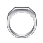 925 Sterling Silver and Black Spinel Men's Band - MR52083SVJBS-Gabriel & Co.-Renee Taylor Gallery