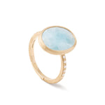 18K Siviglia Aquamarine & Diamond Ring - AB610-B AQ01 Y 02-Marco Bicego-Renee Taylor Gallery
