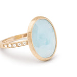 18K Siviglia Aquamarine & Diamond Ring - AB610-B AQ01 Y 02-Marco Bicego-Renee Taylor Gallery
