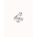 Sterling Silver Plated Ring with Three Bubble-Shaped Beads of Different Sizes - ANI0843MTL-UNO de 50-Renee Taylor Gallery