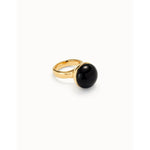 Ring with black murano glass - ANI0845NGRORO-UNO de 50-Renee Taylor Gallery