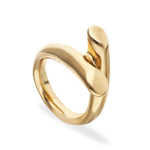 Golden Ring with Two Intertwined Organic Shapes - ANI0861ORO-UNO de 50-Renee Taylor Gallery