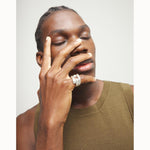 Silver Ring with Four Intertwined Organic Shapes - ANI0863MTL-UNO de 50-Renee Taylor Gallery