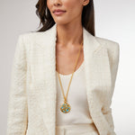 Antonia Mosaic Pendant Necklace - Iridescent Clear Crystal-Julie Vos-Renee Taylor Gallery