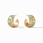 Antonia Mosaic Hoop Earrings - Iridescent Bahamian Blue-Julie Vos-Renee Taylor Gallery