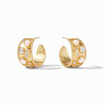 Antonia Mosaic Hoop Earrings - Iridescent Clear Crystal-Julie Vos-Renee Taylor Gallery