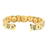 Orchard Cuff Bracelet with Fire Mix Sapphires in 18K Yellow Gold - B-38-BLUE MIX-Alex Sepkus-Renee Taylor Gallery