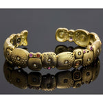 Orchard Cuff Bracelet with Fire Mix Sapphires in 18K Yellow Gold - B-38-FIRE-Alex Sepkus-Renee Taylor Gallery
