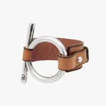 Omega Leather Bracelet - Silver Plated, Camel Leather - B0094 MCA00-CXC-Renee Taylor Gallery