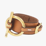Origins Leather Bracelet - Gold Plated, Camel Leather - B0109 ORC00-CXC-Renee Taylor Gallery