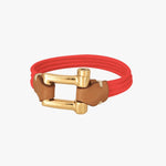 Elastic Shackle Bracelet - Gold Plated, Pink Elastic Cord - B0150 OCR05-CXC-Renee Taylor Gallery
