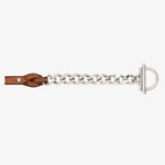 Sunrise Chain Bracelet - Silver Plated, Camel Leather - B0157 MCA04-CXC-Renee Taylor Gallery