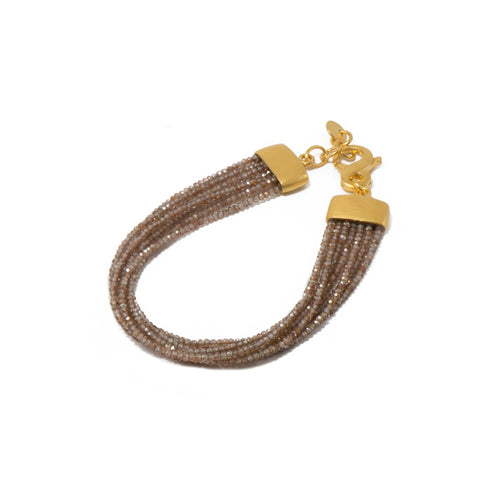 2mm Faceted Zircon 6 Strand 24K Gold Vermeil Bracelet-Joyla-Renee Taylor Gallery