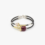 3mm Leather Double Bracelet with 18K Gold, Ruby, Natural Pearl and Silver Elements - B2087RU-Misani Milano-Renee Taylor Gallery