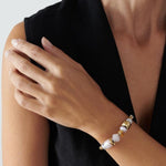 3mm Leather Bracelet with18K Yellow Gold Elements and Semi Precious Stones - B2176-Misani Milano-Renee Taylor Gallery
