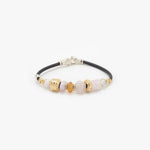 3mm Leather Bracelet with18K Yellow Gold Elements and Semi Precious Stones - B2176-Misani Milano-Renee Taylor Gallery