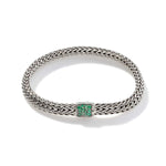 Icon Bracelet, Sterling Silver, Aquamarine Pavé, 6.5MM - BBS90422RVBLS2AQ-John Hardy-Renee Taylor Gallery