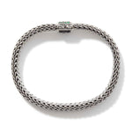 Icon Bracelet, Sterling Silver, Emerald Pavé, 6.5MM - BBS90422RVBLS2EM-John Hardy-Renee Taylor Gallery