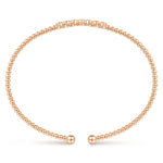 14K Rose Gold Bujukan Cuff Bracelet with Cluster Diamond Stations - BG4116-62K45JJ-Gabriel & Co.-Renee Taylor Gallery