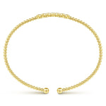 14K Yellow Gold Bujukan Cuff Bracelet with Cluster Diamond Stations - BG4116-62Y45JJ-Gabriel & Co.-Renee Taylor Gallery