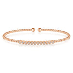 14K Rose Gold Bujukan Cuff Bracelet with Diamond Stations - BG4118-Gabriel & Co.-Renee Taylor Gallery