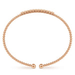 14K Rose Gold Bujukan Cuff Bracelet with Diamond Stations - BG4118-Gabriel & Co.-Renee Taylor Gallery