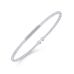 14K White Gold Bujukan Cuff Bracelet with Diamonds - BG4119-W-Gabriel & Co.-Renee Taylor Gallery