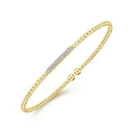 14K Yellow Gold Bujukan Cuff Bracelet with Diamonds - BG4119-Y-Gabriel & Co.-Renee Taylor Gallery