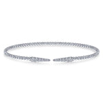 14K White Gold Split Bujukan Cuff Bracelet with Diamond Pavé Spikes - BG4216-Gabriel & Co.-Renee Taylor Gallery