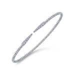 14K White Gold Split Bujukan Cuff Bracelet with Diamond Pavé Spikes - BG4216-Gabriel & Co.-Renee Taylor Gallery