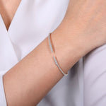 14K White Gold Split Bujukan Cuff Bracelet with Diamond Pavé Spikes - BG4216-Gabriel & Co.-Renee Taylor Gallery