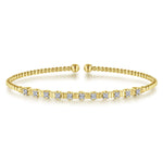 14K Yellow Gold Bujukan Cuff Bracelet with Diamond Stations - BG4228-Y-Gabriel & Co.-Renee Taylor Gallery