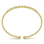 14K Yellow Gold Bujukan Cuff Bracelet with Diamond Stations - BG4228-Y-Gabriel & Co.-Renee Taylor Gallery