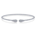 14K White Gold Bujukan Cuff Bracelet with Diamond Pavé Teardrops - BG4230-W-Gabriel & Co.-Renee Taylor Gallery