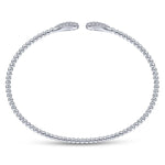 14K White Gold Bujukan Cuff Bracelet with Diamond Pavé Teardrops - BG4230-W-Gabriel & Co.-Renee Taylor Gallery