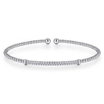 14K White Gold Bujukan Split Cuff Bracelet with Diamond Pavé Bar - BG4262-W-Gabriel & Co.-Renee Taylor Gallery