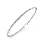 14K White Gold Bujukan Split Cuff Bracelet with Diamond Pavé Bar - BG4262-W-Gabriel & Co.-Renee Taylor Gallery