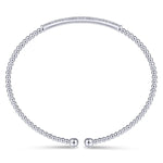 14K White Gold Bujukan Split Cuff Bracelet with Diamond Pavé Bar - BG4262-W-Gabriel & Co.-Renee Taylor Gallery