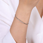 14K White Gold Bujukan Split Cuff Bracelet with Diamond Pavé Bar - BG4262-W-Gabriel & Co.-Renee Taylor Gallery