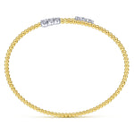 14K Yellow Gold Bujukan Bypass Bangle with Graduating Diamond Caps - BG4278-7M45JJ-Gabriel & Co.-Renee Taylor Gallery