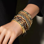 Signature Heavy Link Platinum Rhodium/Black Rhodium Bracelet - PRZ070129B-1-Freida Rothman-Renee Taylor Gallery