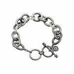 Signature Heavy Link Platinum Rhodium/Black Rhodium Bracelet - PRZ070129B-1-Freida Rothman-Renee Taylor Gallery