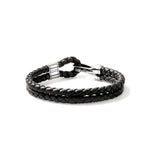 Hook Clasp Bracelet, Leather, Silver, 10MM - BU901241BL-John Hardy-Renee Taylor Gallery